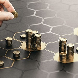 Coins arranged on hexagonal grid